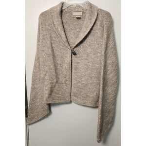 Mira Flores 100% Alpaca Toggle Button‎ Long Bell Sleeve Cardigan Shawl Collar XL